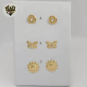 (1-1140) Gold Laminate - Stud Earrings - BGF