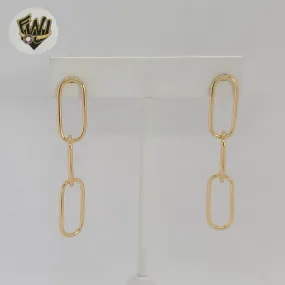 (1-1212-3) Gold Laminate - Paper Clip Long Earrings - BGF