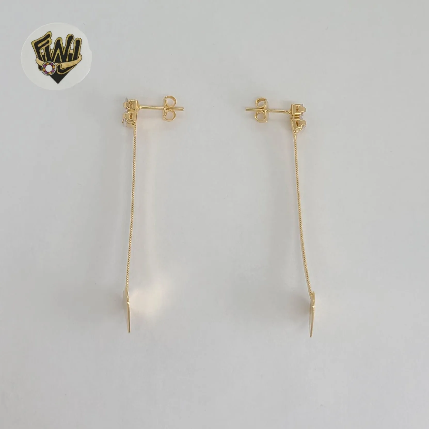 (1-1222) Gold Laminate - Heart Herringbone Earrings - BGF