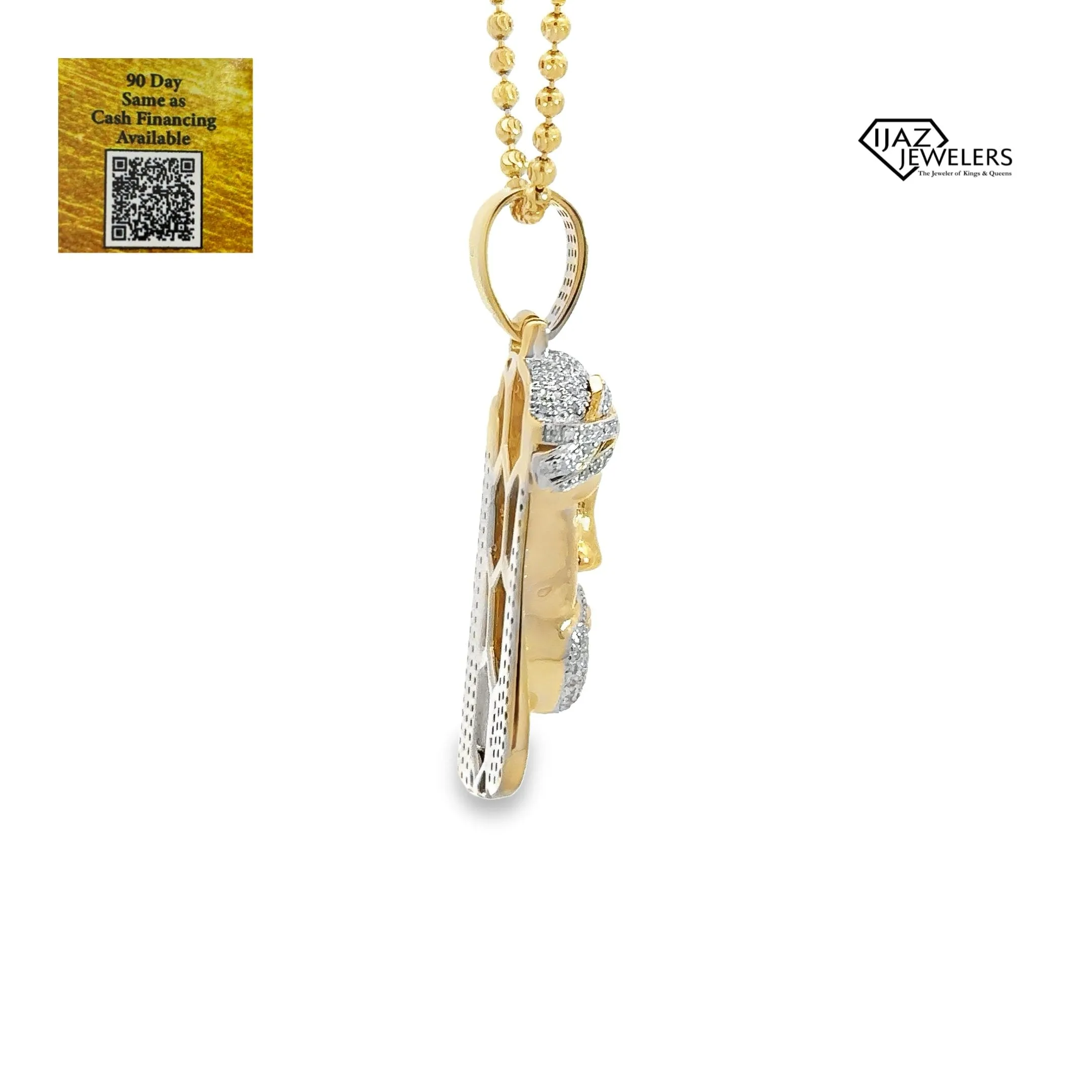 10K Gold 0.64 CTW Diamond Jesus Charm