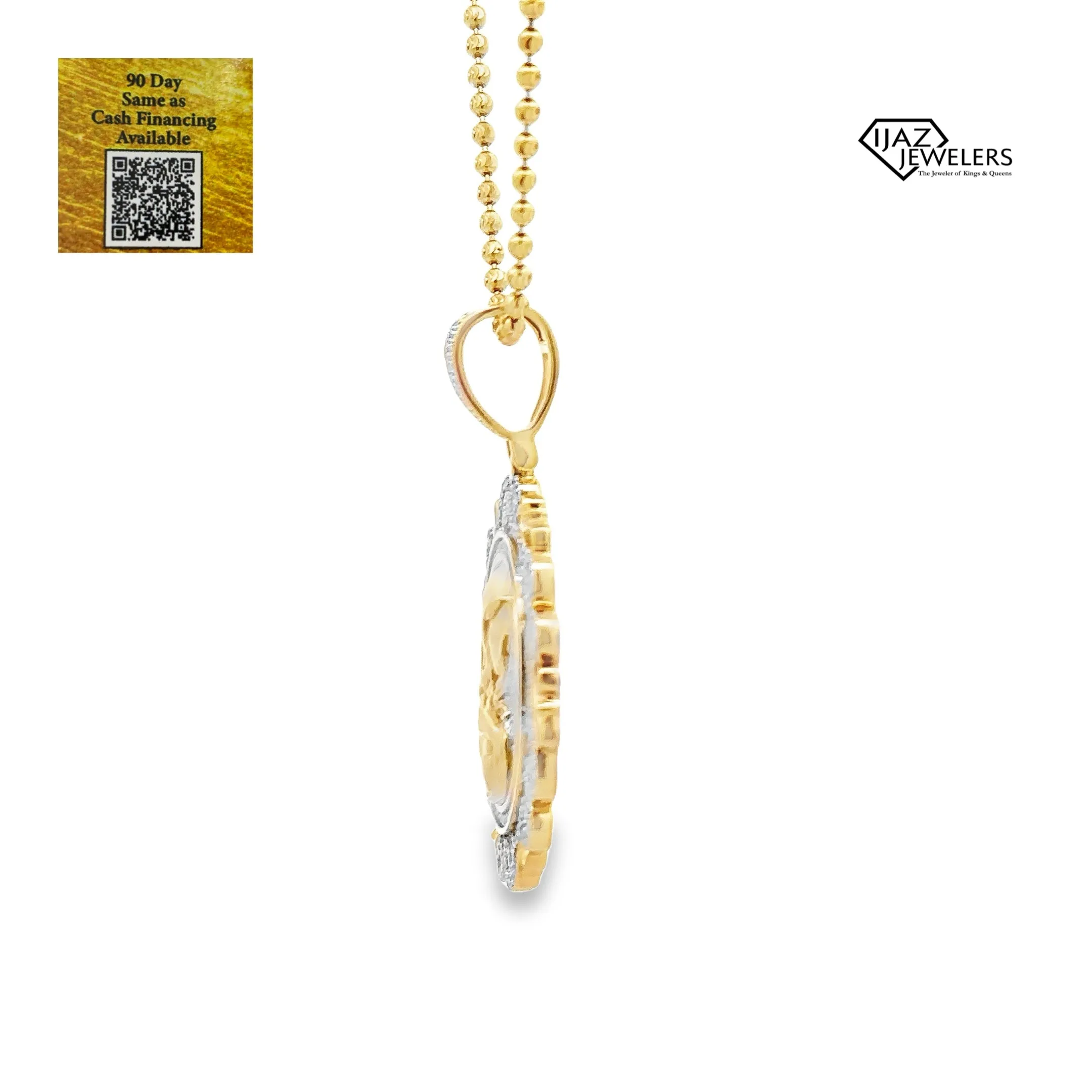 10K Gold 0.76 CTW Diamond Virgin Mary Charm