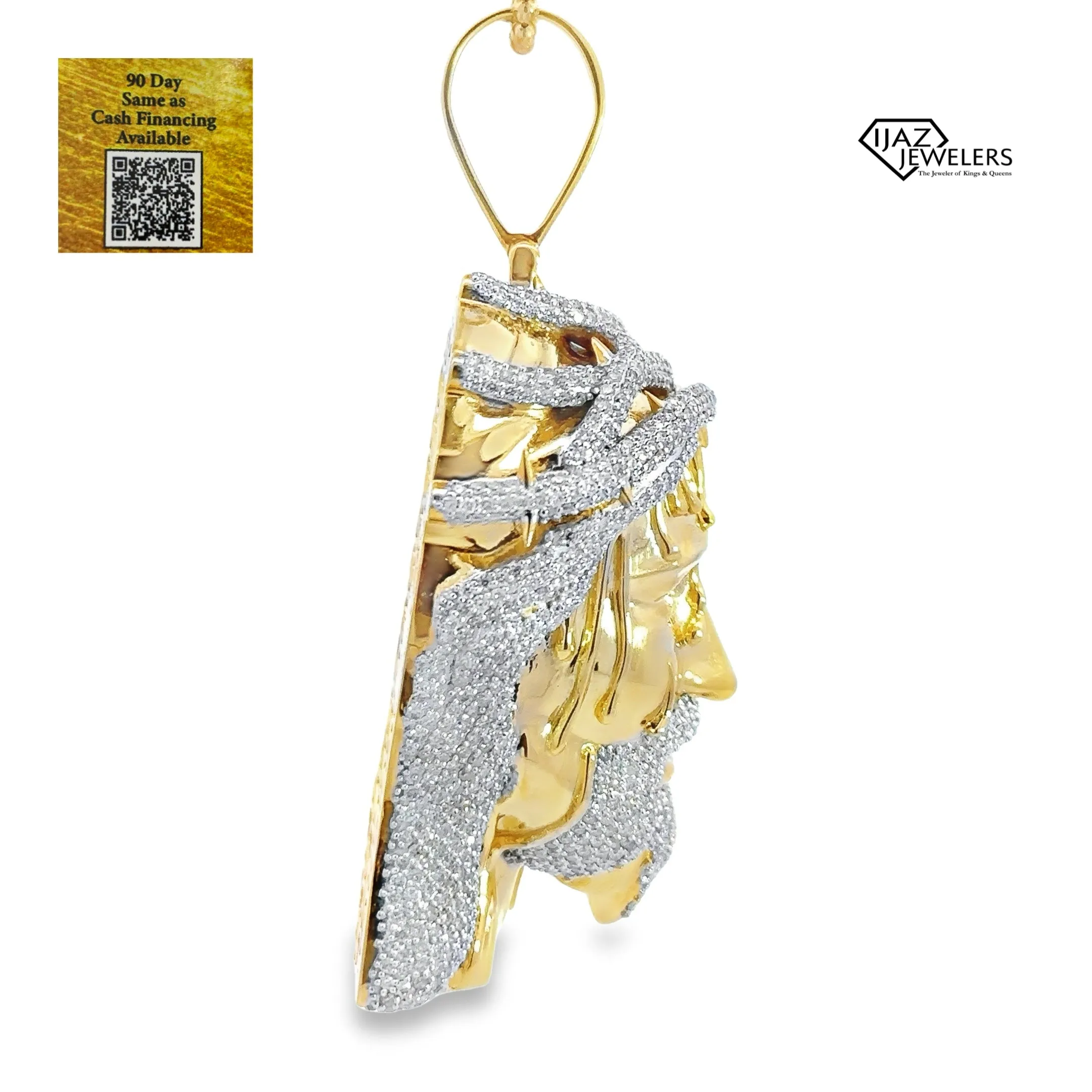 10K Gold 5.36 CTW Diamond Jesus Charm