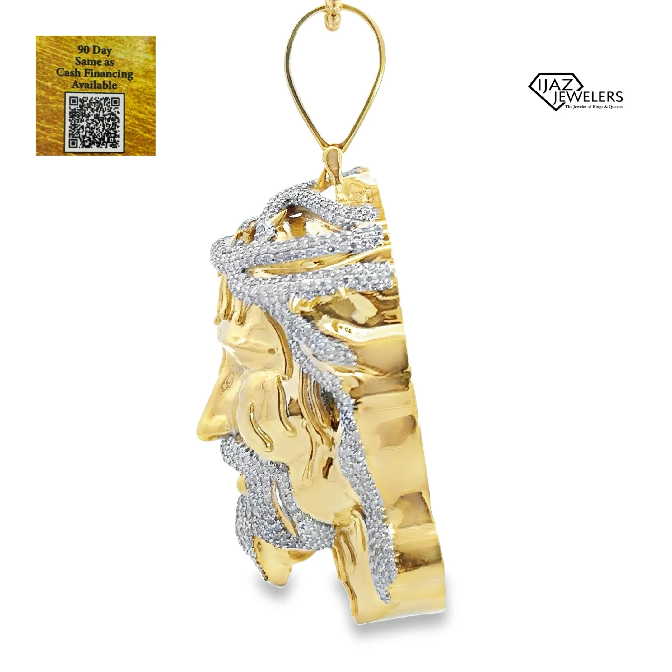 10K Gold 5.36 CTW Diamond Jesus Charm