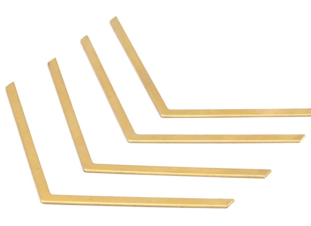 12 Raw Brass Chevrons (80x3x0.80mm) A0865--N0637