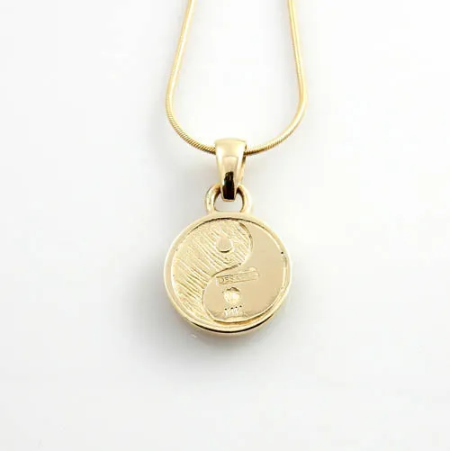 14kt Gold Gaspeite Diamond Yin Yang Pendant