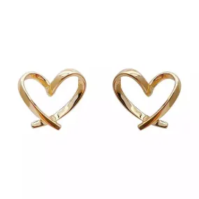 18k Gold Plated Heart Stud Earrings for Women - Handcrafted and Timeless on Etsy