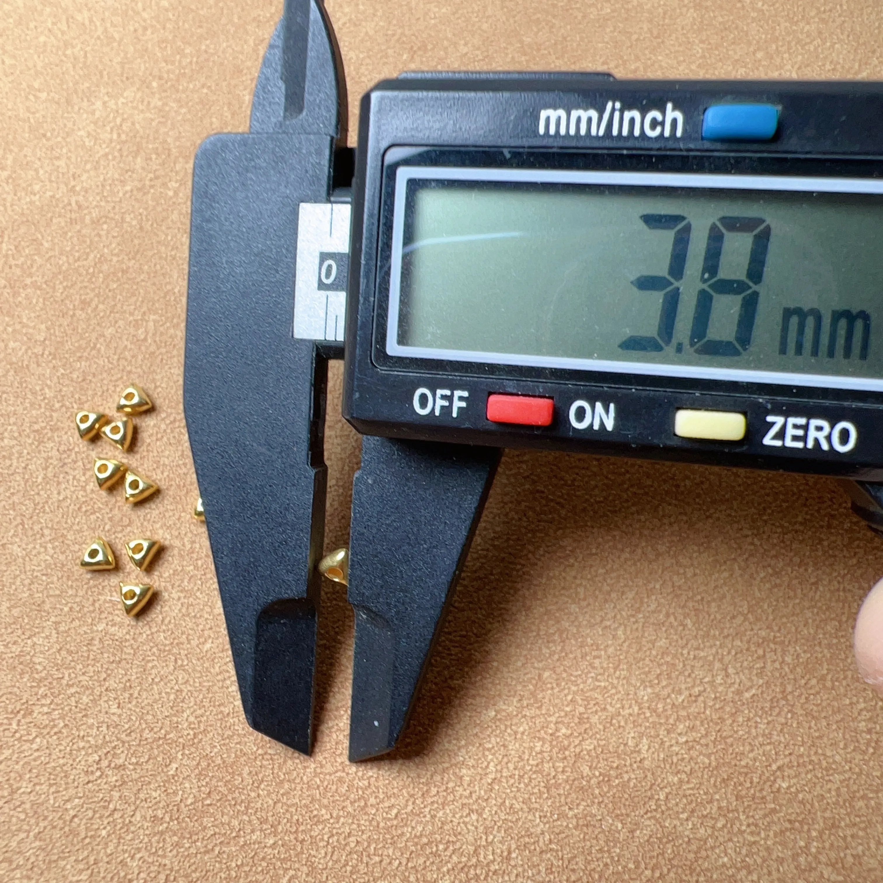 18K Yellow Gold Triangle Nugget Beads Charms for DIY Jewelry Projects