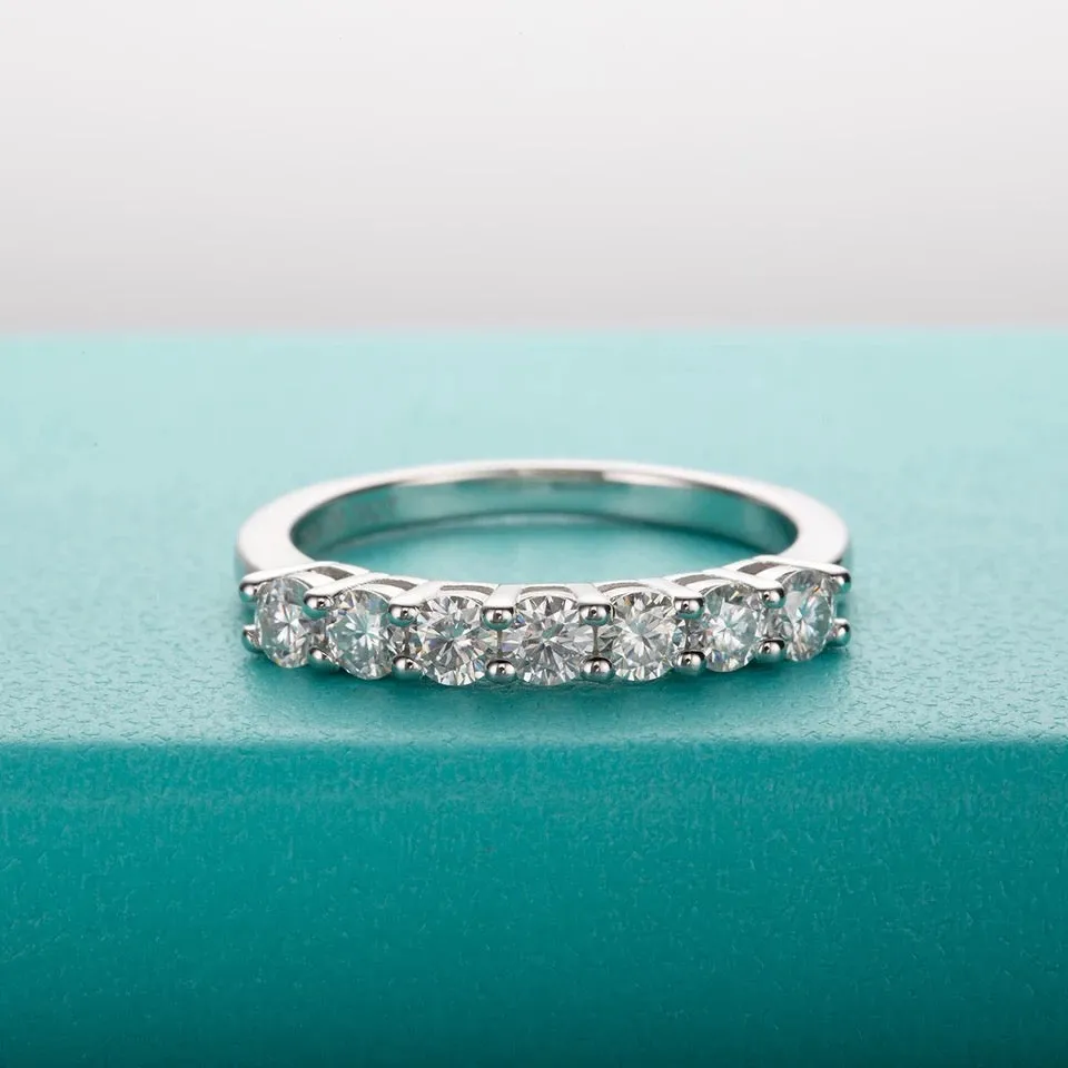 4mm 5cttw  Moissanite 925 Silver Eternity Ring