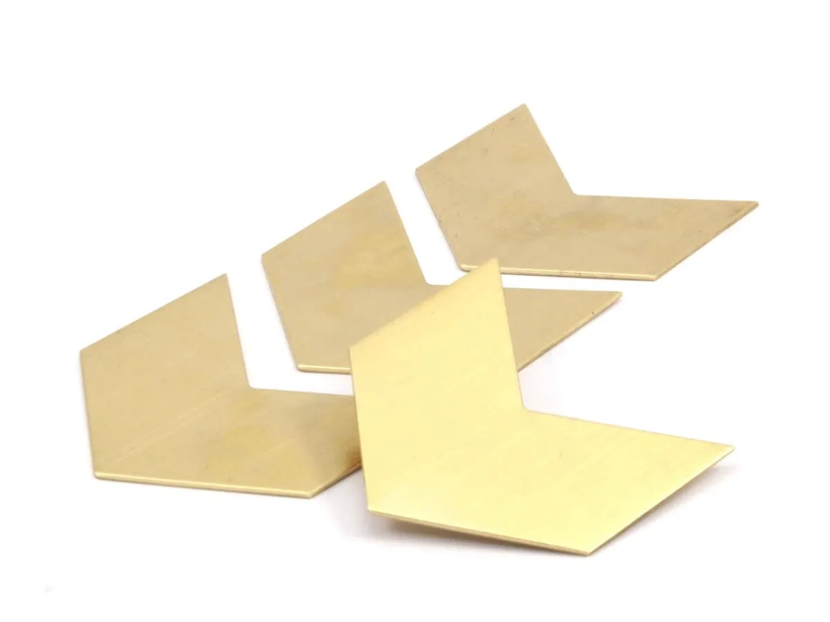 8 Raw Brass Chevron Blanks  (40x25x0.80mm) A0906--N0618