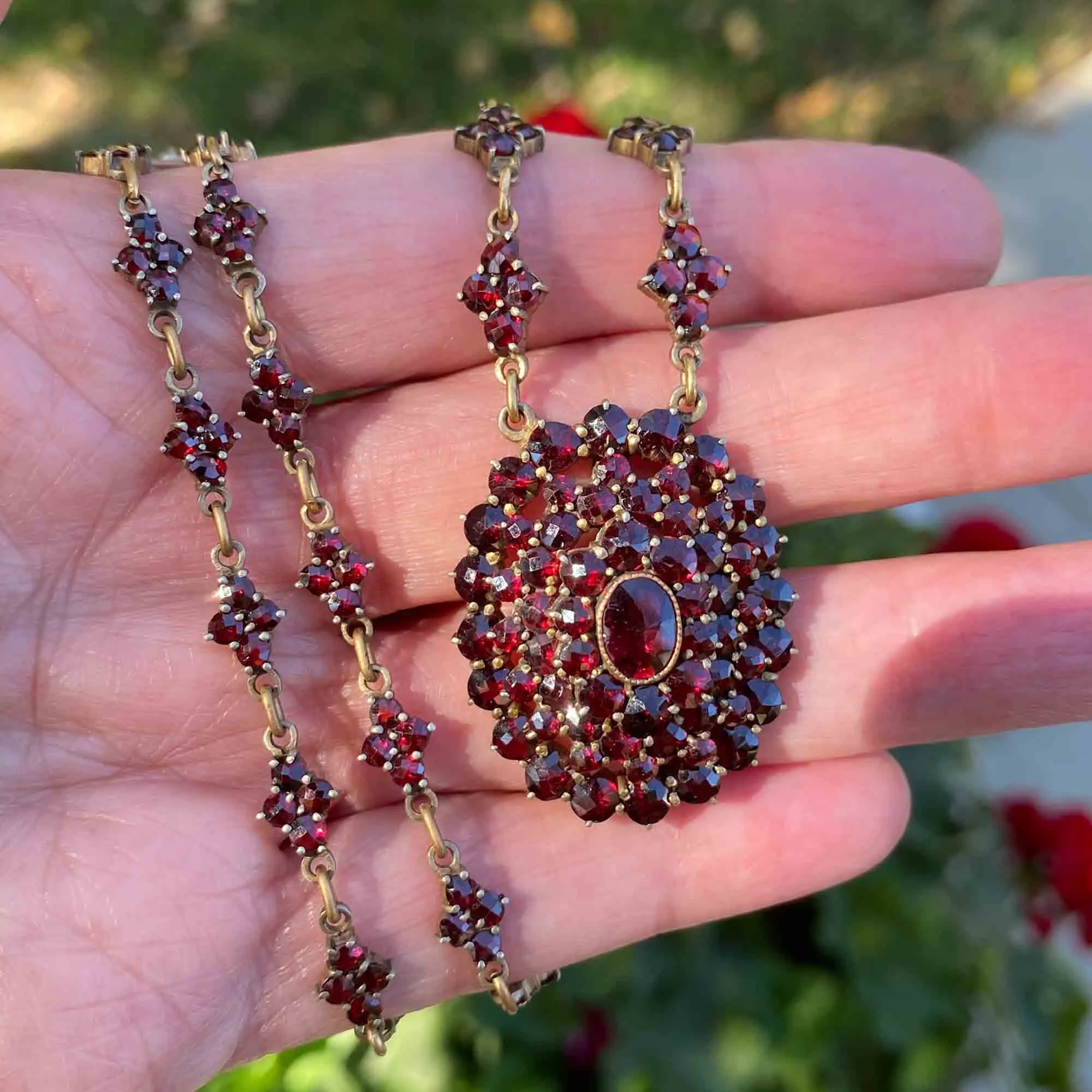 Antique Victorian Bohemian Garnet Necklace