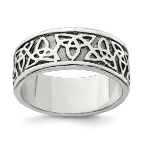 Antiqued Celtic Knot Ring in Sterling Silver