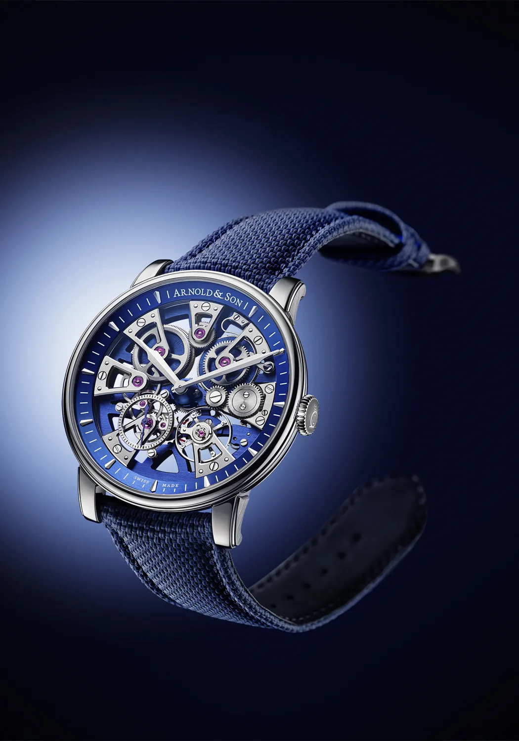 Arnold & Son Nebula 41.5 Steel Blue on Strap