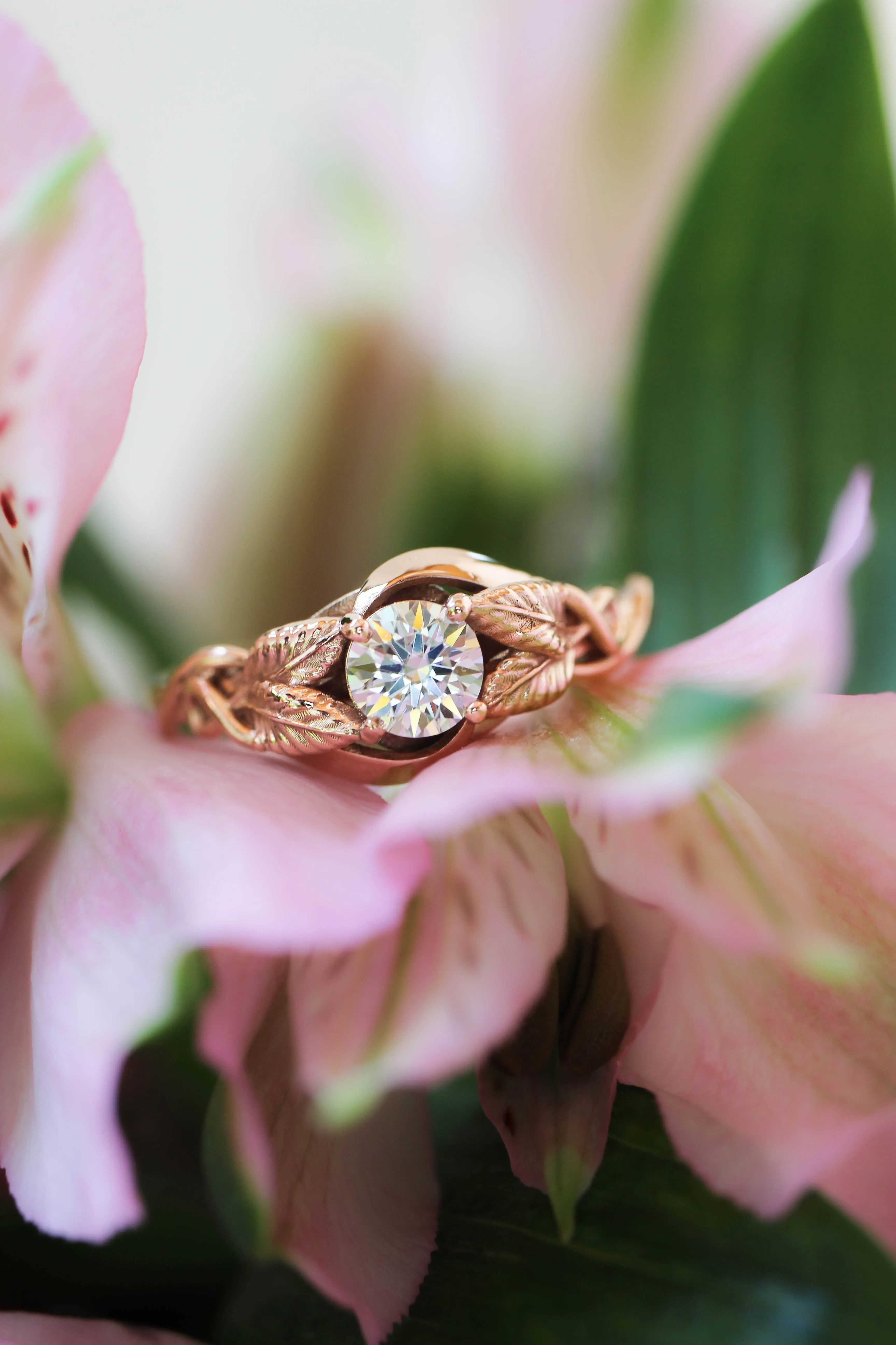 Azalea | custom engagement ring setting, round 5 mm