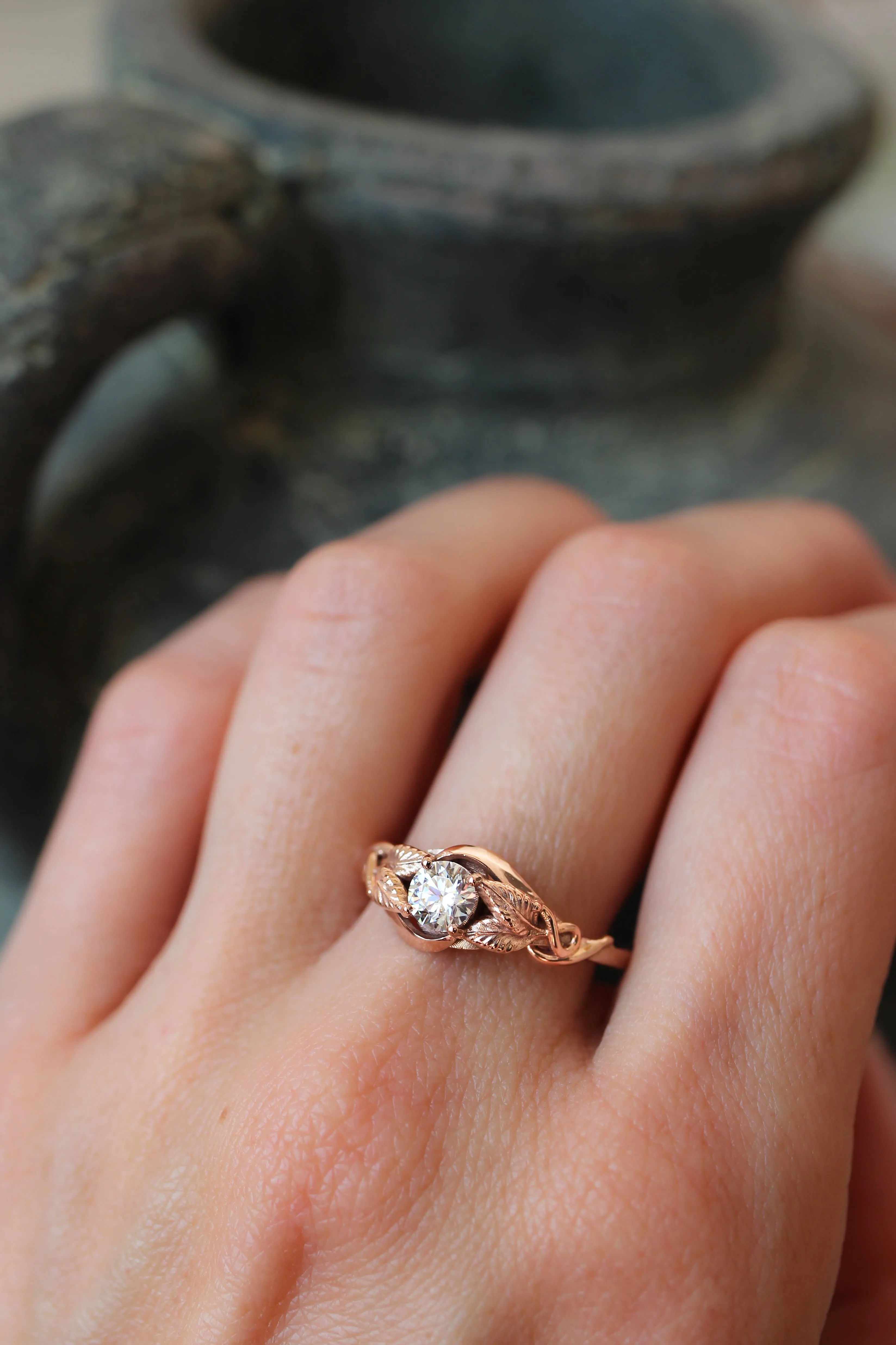 Azalea | custom engagement ring setting, round 5 mm