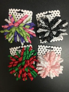 Baby Spiral Ribbon Bow Hair Clips