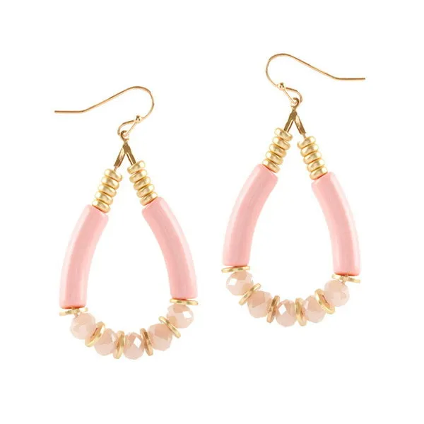 Barbie Theme Glass Bead Teardrop Earrings