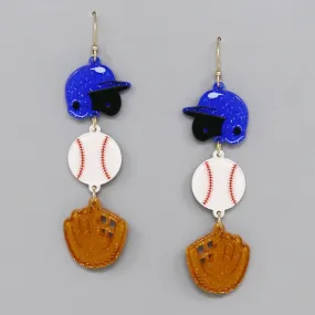 Baseball Acetate Drop Earrings