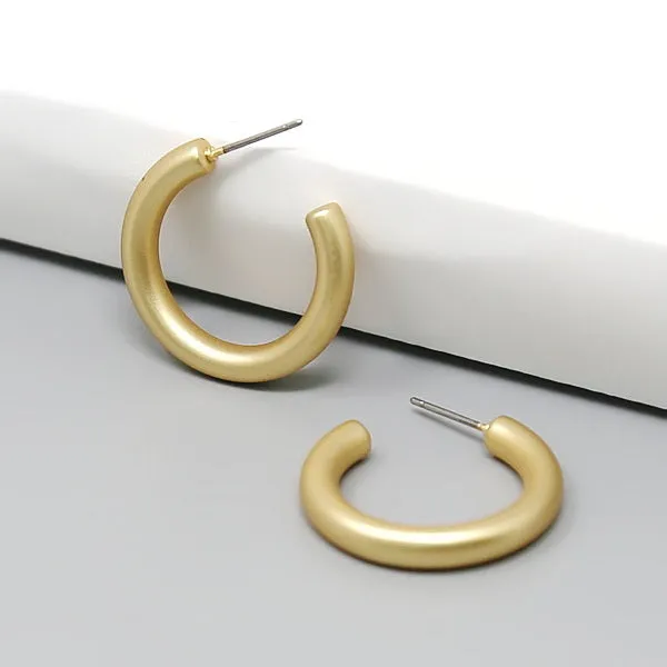 Basic Metal Tube Hoop Earrings