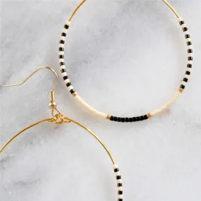 Big Beaded Hoops - MONOCHROME