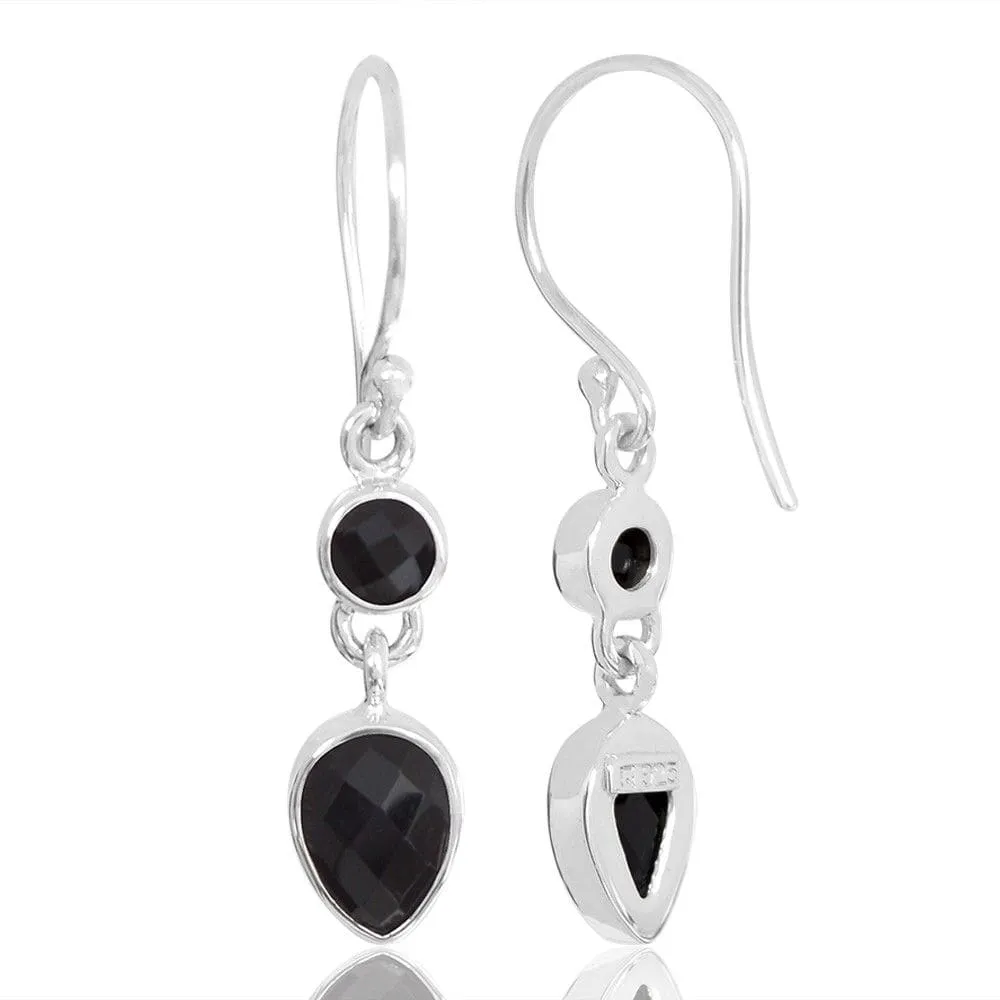 Black Onyx Earring, Sterling Silver Earring, Dangel Earring, Drop Earring, Black Onyx Gemstone Earring Gift For Mom