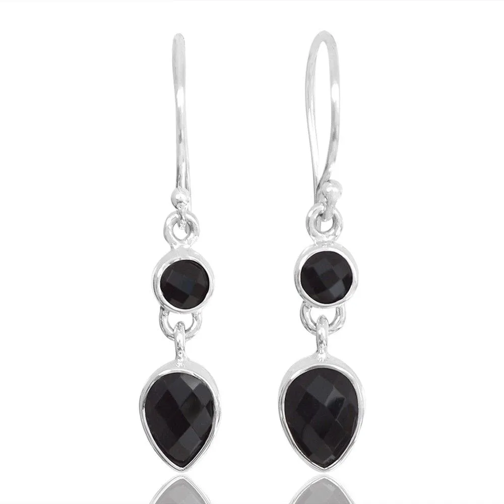 Black Onyx Earring, Sterling Silver Earring, Dangel Earring, Drop Earring, Black Onyx Gemstone Earring Gift For Mom