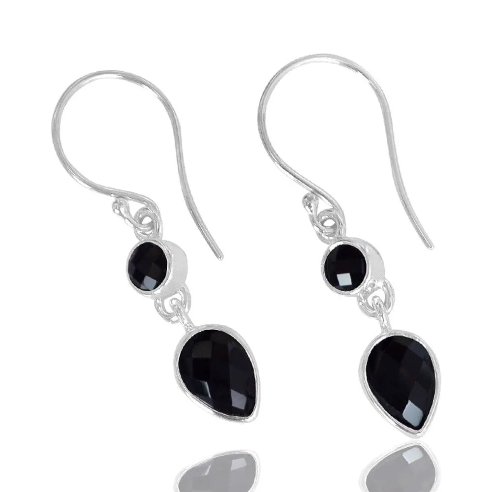 Black Onyx Earring, Sterling Silver Earring, Dangel Earring, Drop Earring, Black Onyx Gemstone Earring Gift For Mom