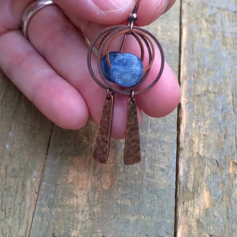 Blue Kyanite Dangle Earrings