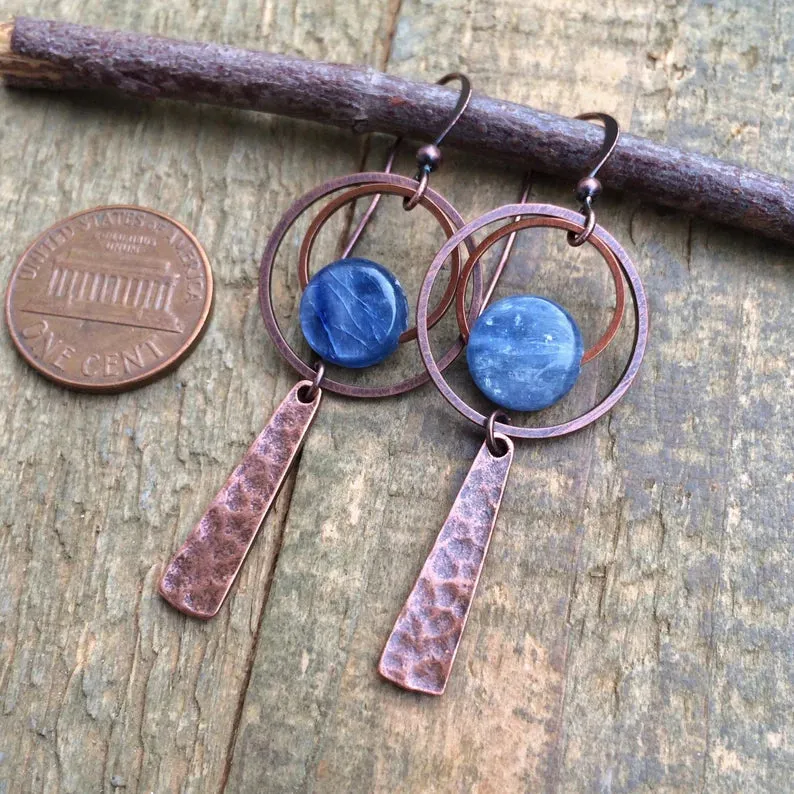 Blue Kyanite Dangle Earrings