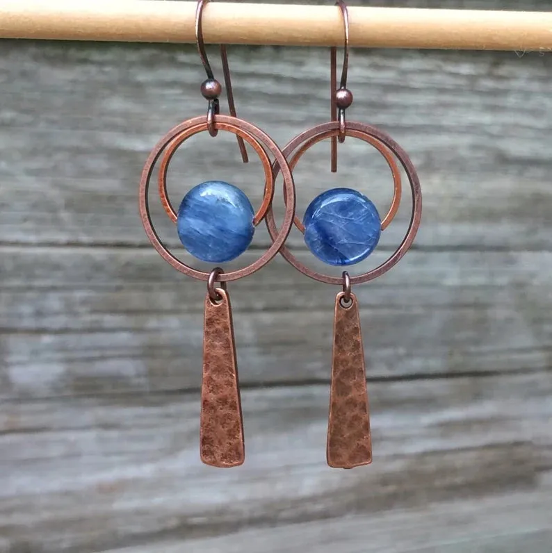 Blue Kyanite Dangle Earrings