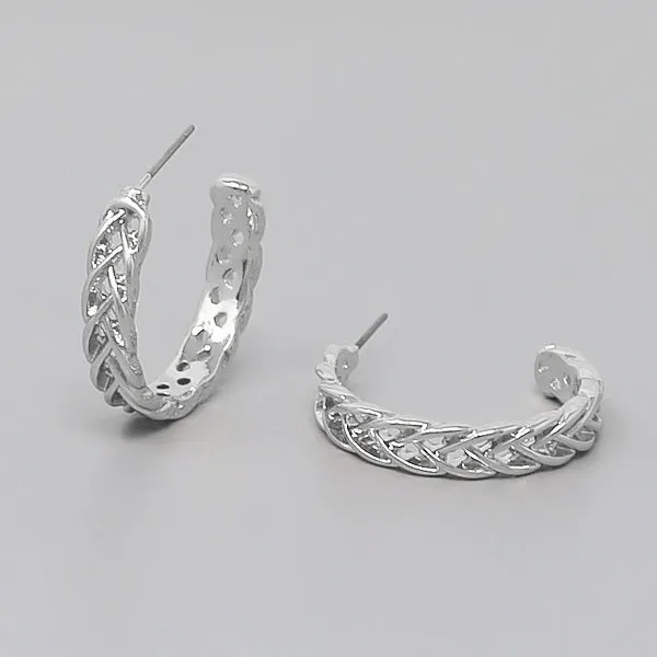 Braided Metal Hoop Earrings