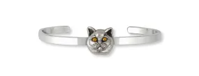 British Shorthair Bracelet Jewelry Sterling Silver Handmade Cat Bracelet BRS9-SCB