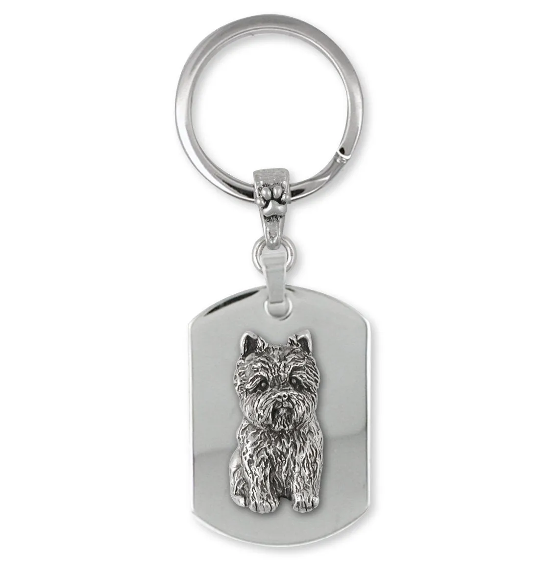 Cairn Terrier Key Ring Jewelry Sterling Silver Handmade Dog Key Ring CNWT24-KRE