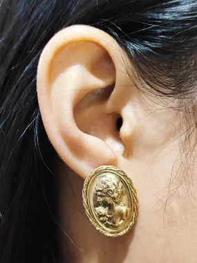 Cameo Earrings 18K Gold