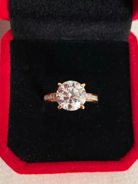 Cassandra Moissanite Engagement Ring in 18K Yellow Gold