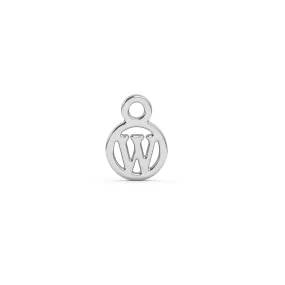 Circle Initial Charm - W | Sterling Silver