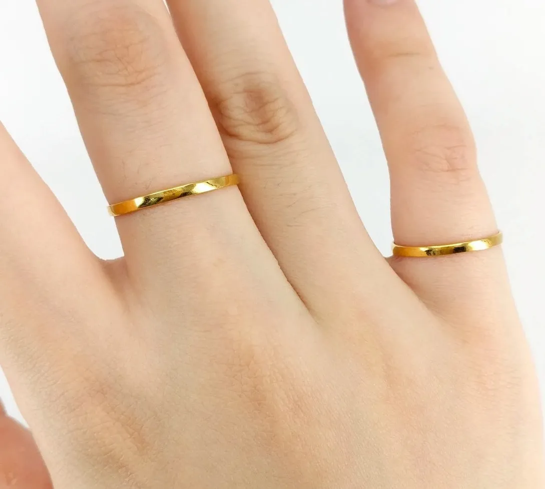 CLAIRE Super Skinny Stacking Ring in 18K Gold, Lots of Sizes 4-13 including Half Sizes!