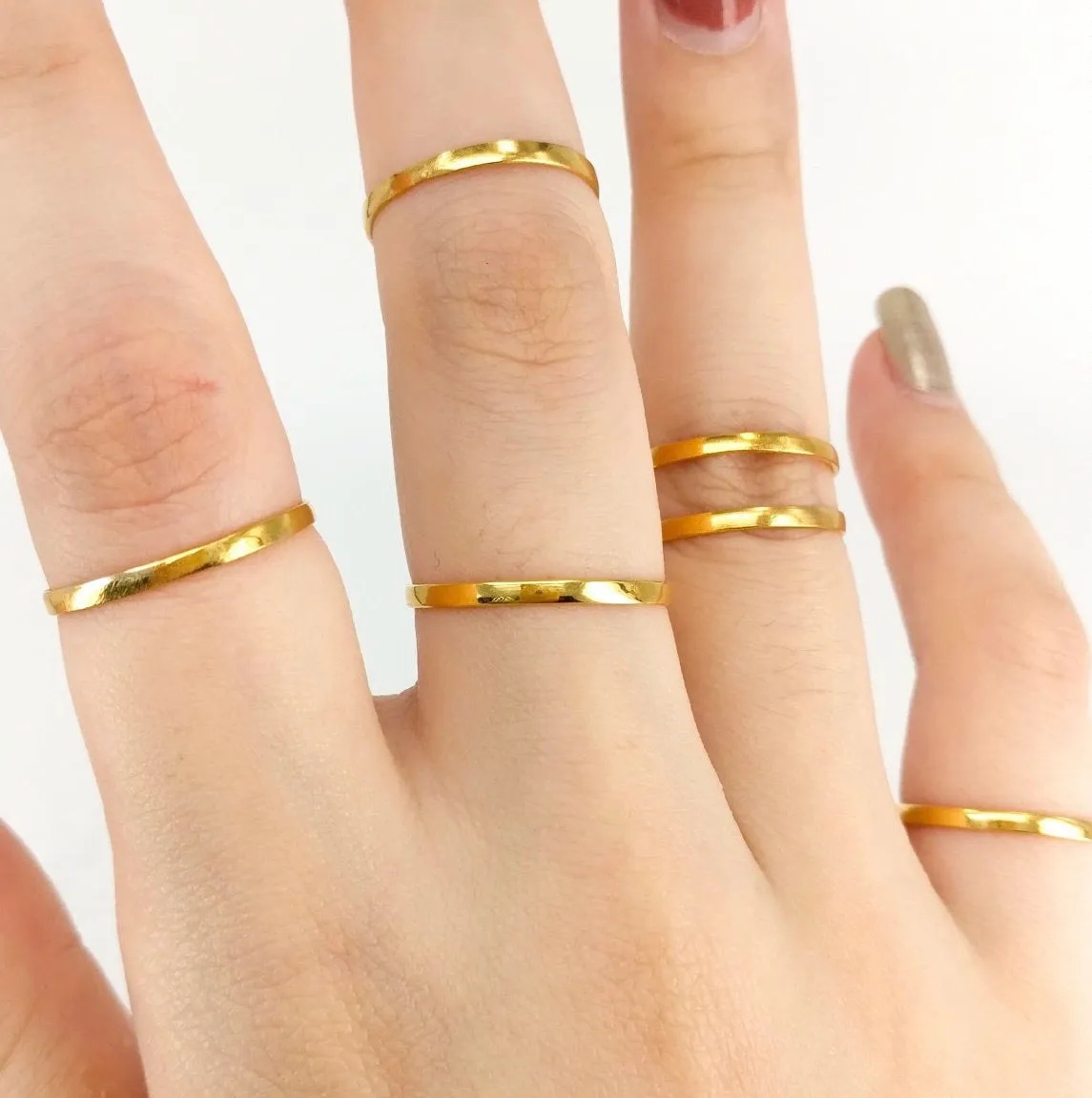 CLAIRE Super Skinny Stacking Ring in 18K Gold, Lots of Sizes 4-13 including Half Sizes!