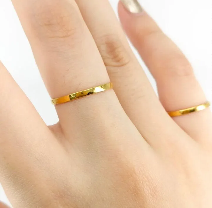 CLAIRE Super Skinny Stacking Ring in 18K Gold, Lots of Sizes 4-13 including Half Sizes!