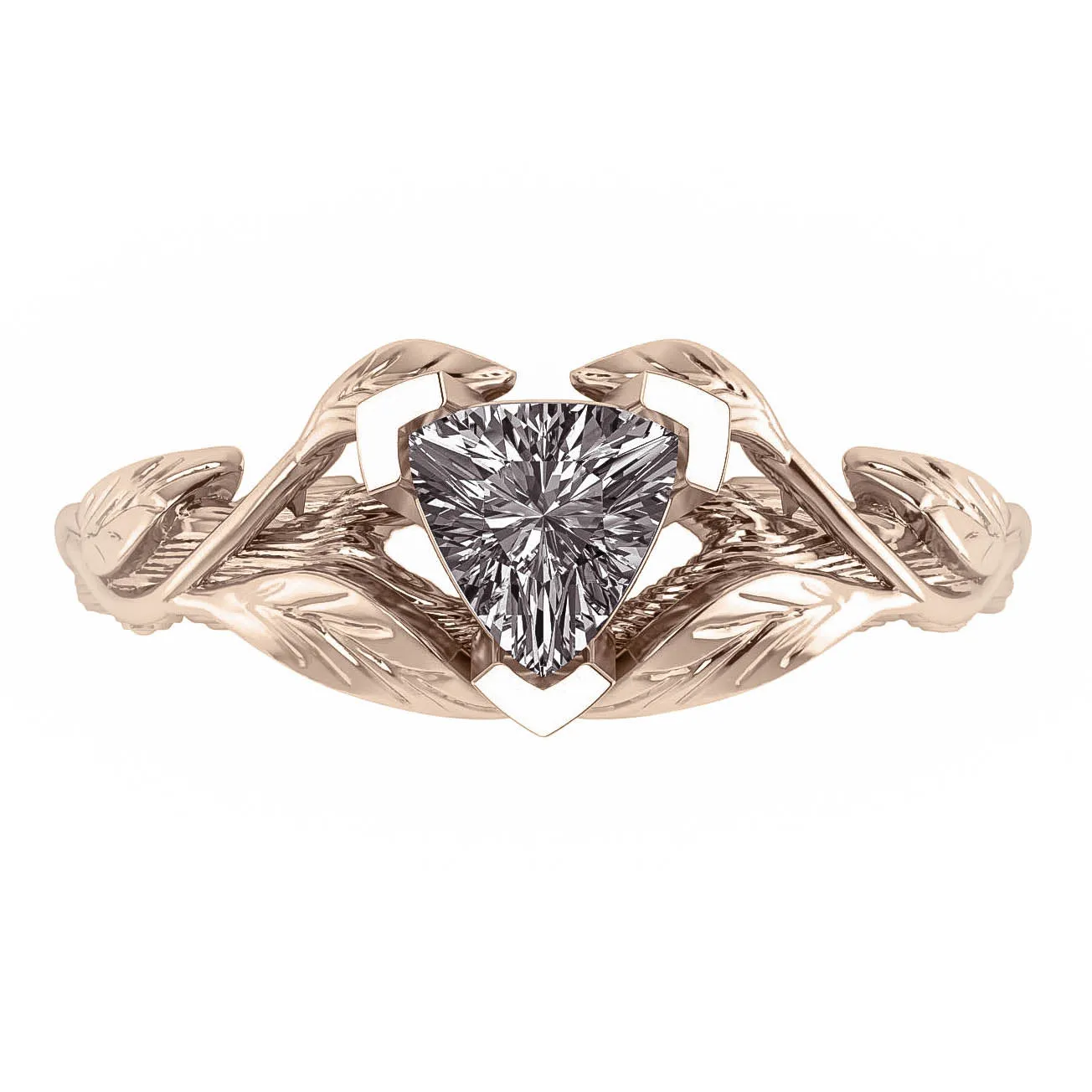 Clematis | branch engagement ring setting, trillion gemstone