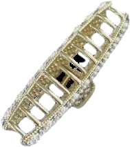 Cream Square Edge Pearl Hair Claw Clip One Size