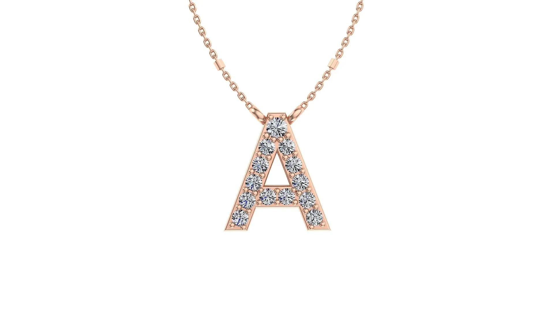 Cursive Initial A Diamond Pendant 14K Gold DIP027