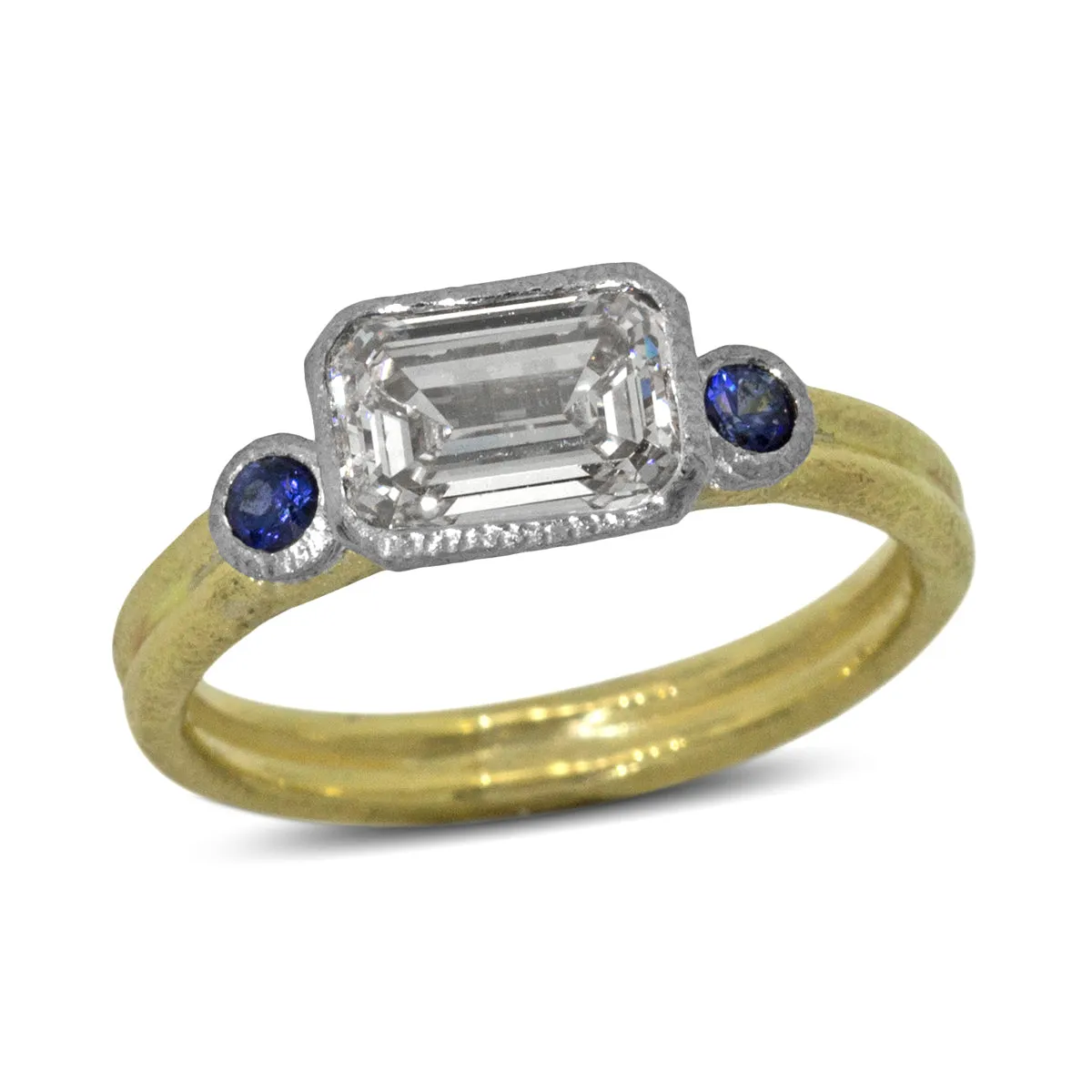 Custom Delicate Double Band with diamonds and sapphires