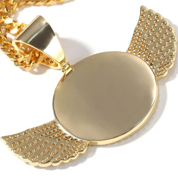 Custom Picture Necklace-Angel Wing Necklace