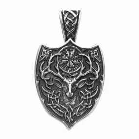 Deer with Runes Hunter's Pendant Silver 925 Brass