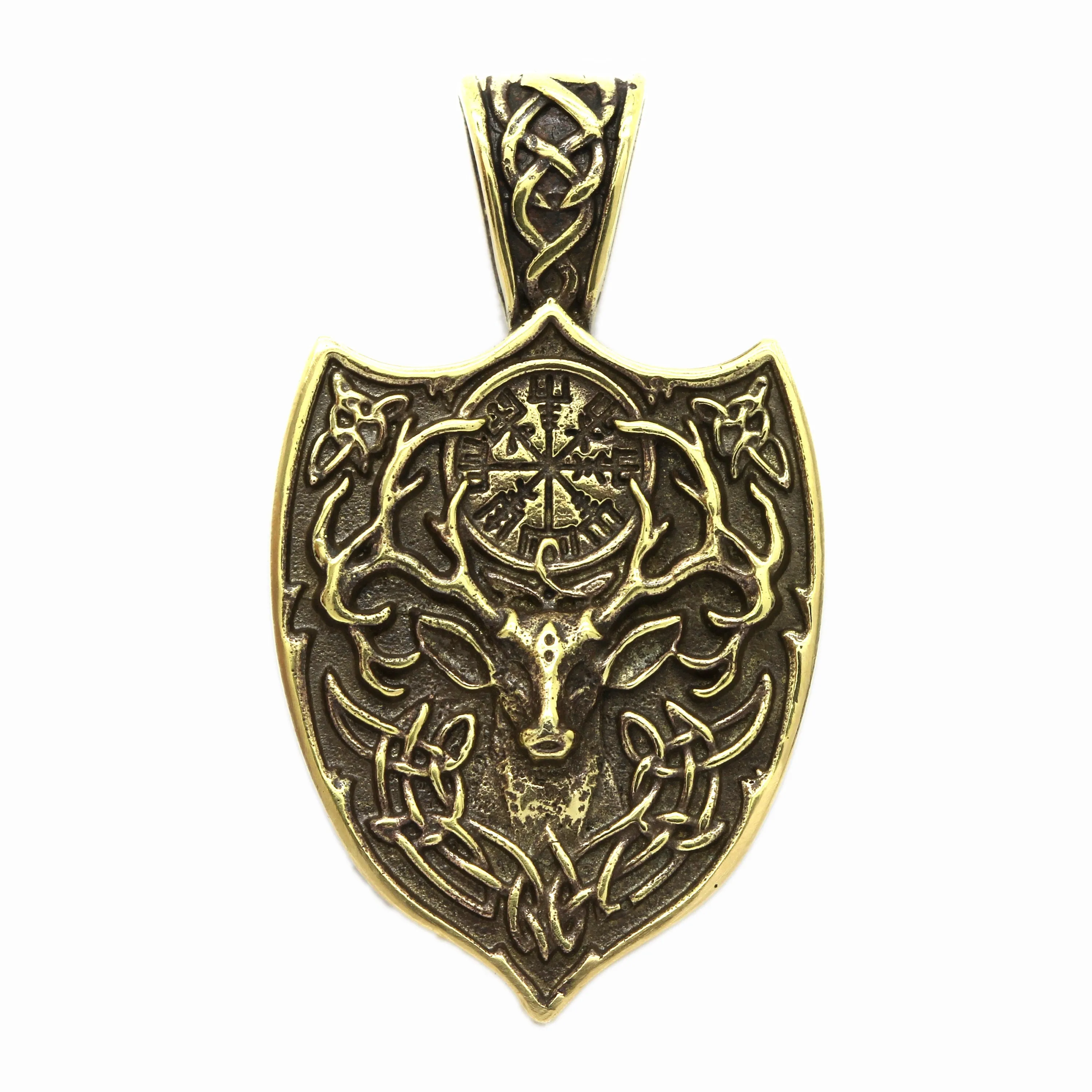 Deer with Runes Hunter's Pendant Silver 925 Brass