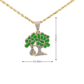 Diamond Glow In Dark Money Tree Pendant