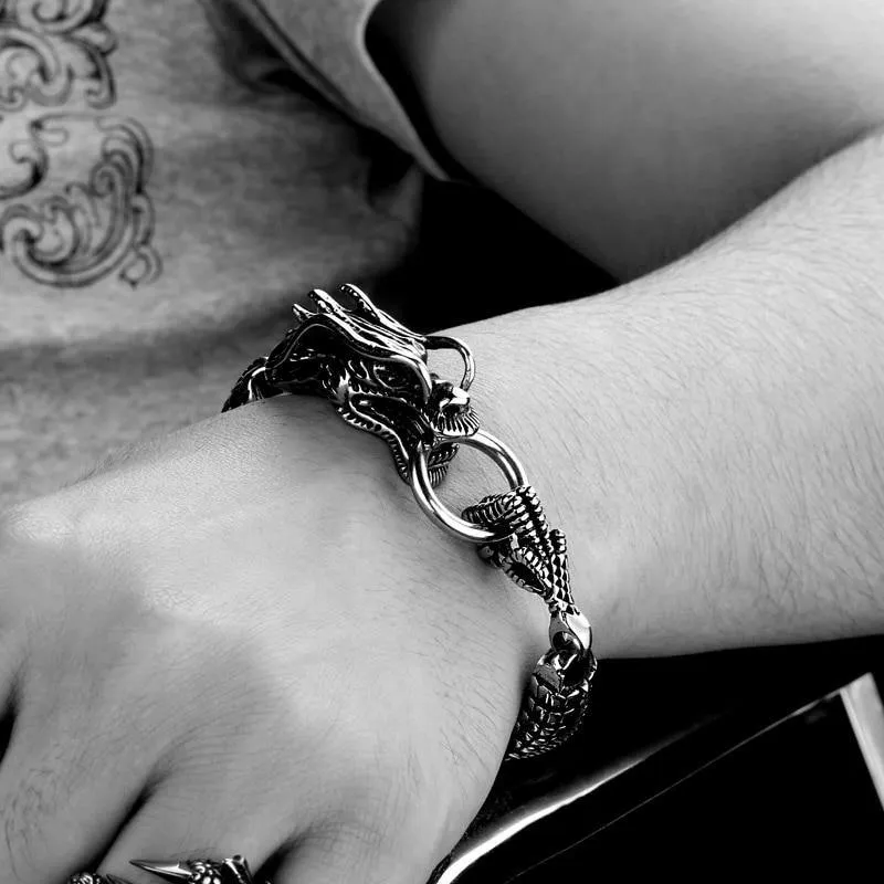 Dragon Stainless Steel Link Bracelet