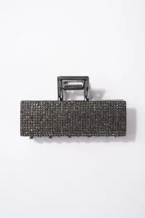 Emily Crystal Pave Rectangular Metal Hair Claw Clip