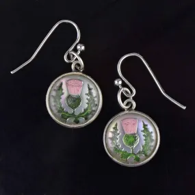 Essex Crystal Earrings, Scottish Thistle Reverse Intaglio