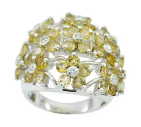 Exquisite Gemstones Citrine 925 Sterling Silver Rings Used Jewelry